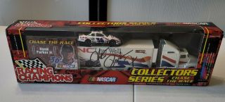 Hank Parker Jr Autographed Hauler Truck Diecast Nascar Racing Champions 2001
