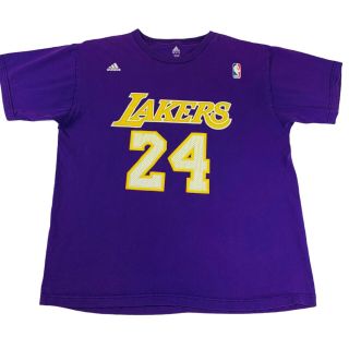 Kobe Bryant 24 Adidas Los Angeles Lakers Purple Short Sleeve T - Shirt Men 