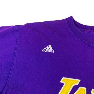 Kobe Bryant 24 Adidas Los Angeles Lakers Purple Short Sleeve T - Shirt Men ' s L 3