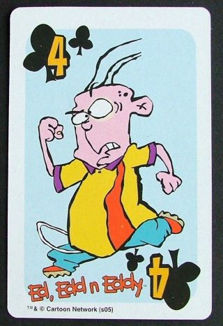 1 X Playing Card Single Swap Cartoon Network Ed,  Edd N Eddy 4 Of Clubs