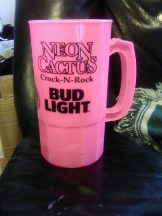 Purdue University Neon Cactus Campus Bar Beer Mug Rare Neon Pink Alumni