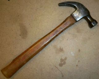 Vintage Plumb 16 Oz.  Claw Hammer With Wooden Octagon Handle / Tool