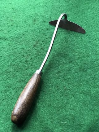 Vintage Garden Hand Forged Steel Onion Hoe Polished Ash Handle