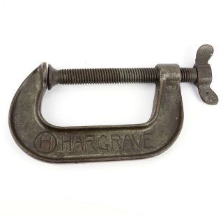Vintage Hargrave 4 " Standard C Clamp Winged Screw Cincinnati Tool