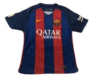 Nike Lionel Messi Barcelona Home Jersey 10 Size Small Qatar Airways