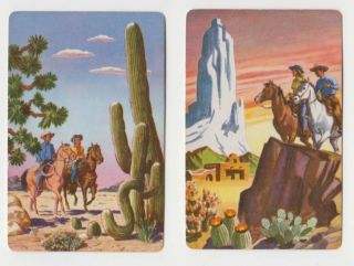 B21 Vintage Swap Cards Cowboys Horse And Riders In The Desserts Of Usa