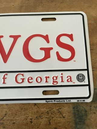 EUC university of georgia uga Dawg license plate fram white and red 3D very rare 2