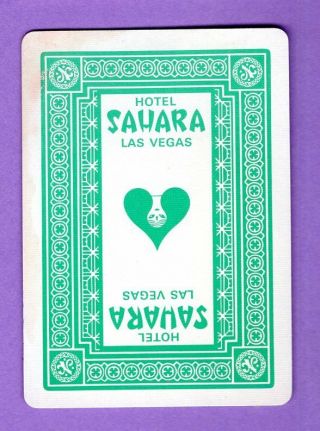 1 Single Swap Playing Card Hotel Sahara Las Vegas Casino Ad Extra Joker Vintage
