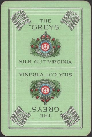 Playing Cards Single Card Old Vintage Silk Cut Virginia Cigarettes Tobacco Greys