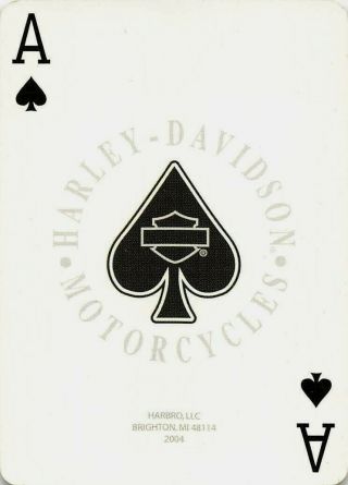 Harley Davidson 2004 Single Swap Playing Card - 1 Card - Ace Of Spades