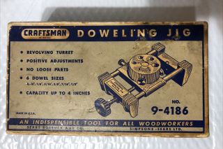 Craftsman Doweling Jig 9 - 4186 Box Sears Roebuck And Co Woodworking