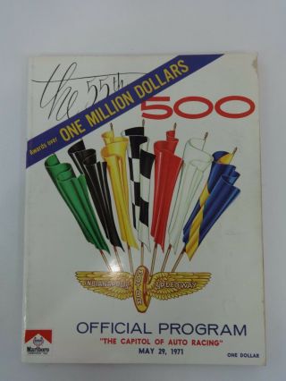 1971 Indianapolis 500 Program Winner Al Unser Johnny Lightning P.  J.  Colt/ford