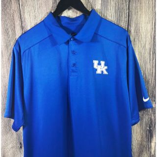 Nike University Of Kentucky Wildcats Basketball Football Blue Polo Mens Xl Shirt