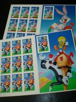 Warner Brothers Bugs Bunny And Sylvester & Tweety Bird Us Postage Stamps