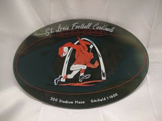 Vintage St.  Louis Cardinals Football Glass Plate 1970s