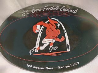 Vintage St.  Louis Cardinals Football Glass Plate 1970s 2