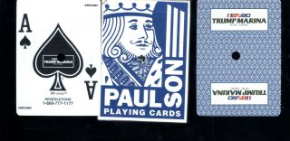 Trump Marina Casino Atlantic City Playing Cards Table Played Blue Deck 54 Cards