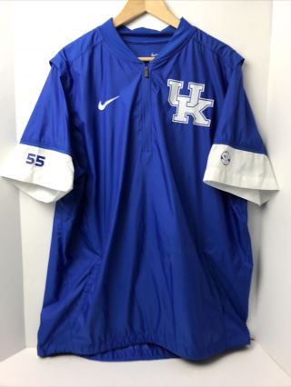 Nike Men’s Kentucky Wildcats Xl Basesball 1/4 Zip Short Sleeve Hot Jacket Logo