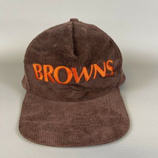 Vintage Cleveland Browns Corduroy Snapback Hat Cap Official Nfl Starline 80s 90s
