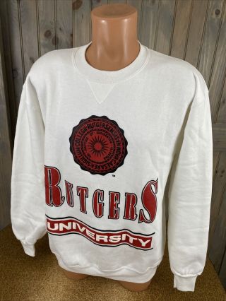 Rutgers Ncaa Vintage Authentic Russell Athletic Sweatshirt Men’s Sz Xl