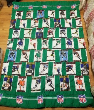 Vintage 1989 Nfl Football Teams Twin Comforter,  Flat And Fitted Sheets