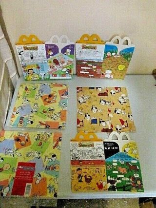 Peanuts Schulz Snoopy Happy Meal Boxes & Vintage Wrapping Paper