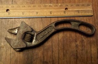 Vintage Barcalo Buffalo Adjustable Wrench 6” Crescent Curved Handle