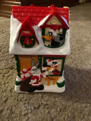 Russell Stover Candies Looney Tunes Christmas House Hard Plastic Piggy Bank 1997