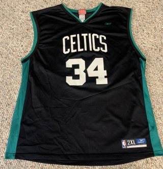 Vintage Reebok Nba Boston Celtics Paul Pierce Black Jersey 34 Size 2xl Xxl