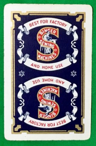 Playing Cards Single Card Old Singer Sewing Machines Advertising Factory Home 4