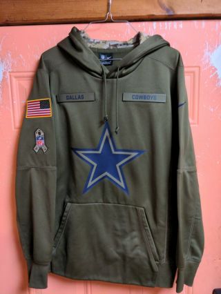 Nike Dallas Cowboys Salute To Service Hoodie Nfl On Field Small Fits Big