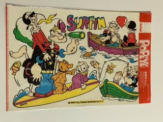 Vintage Popeye The Sailor Man Olive Oyl Vinyl Stickers Decals 1989 1 Sheet