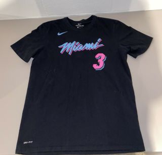 Nike Dri - Fit Nba Dwyane Wade Miami Heat “miami Vice” T - Shirt 3 - Men’s Large L