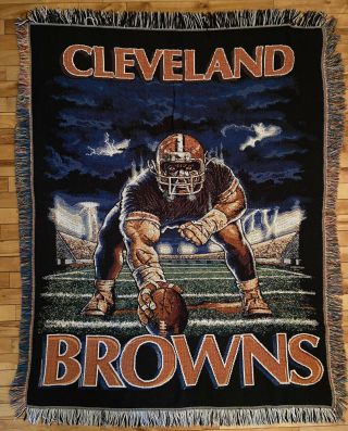 Cleveland Browns Nfl Woven Throw Blanket 48”x 60” - Northwest Co.  Tapestry