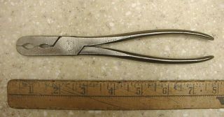 Old Tools,  Antique Ps&w Gas Burner Pliers,  7 - 3/8 ",  W/3/8 " Wide Jaws,  Vgc