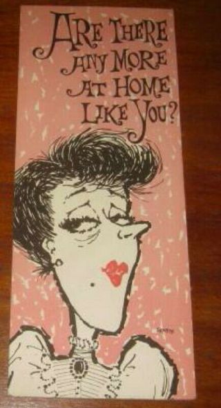Vtg Mcm Reed Starline Los Angeles Signed Lawson Insult Greeting Card,