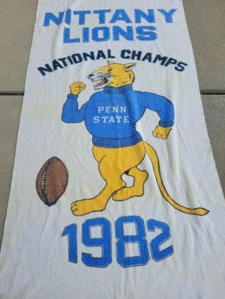Vintage 1982 Penn State Nittany Lions National Champions Beach Towel 3