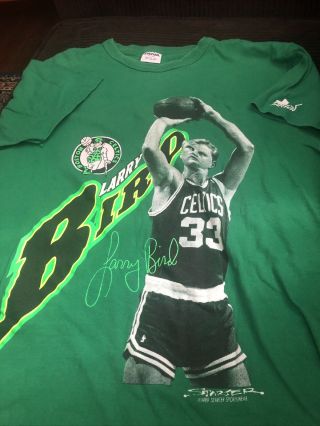 Vintage,  1980’s Starter Larry Bird Tshirt,  1989,  Boston Celtics,  Size Xl