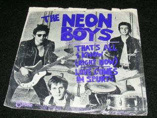 RICHARD HELL The Neon Boys 1980 EP TELEVISION That ' s All I Know w SLEEV 2