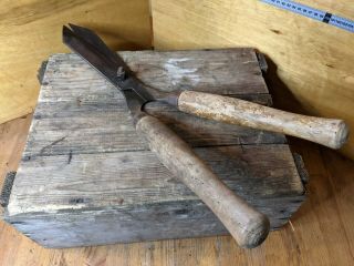 Vintage Garden Shears Wooden Handle Hedge Clippers Man Cave For Restoration