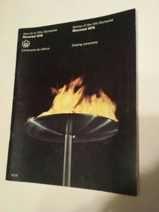 Vintage Montreal 1976 Olympic Game Closing Ceremony Program