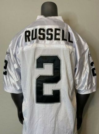 2007 Reebok Nfl Oakland Raiders Jamarcus Russell 2 White Sewn Jersey Size 54