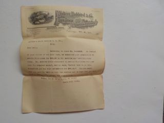 Antique Letter 1907 Minteer Hubbird & Co.  Live Stock Commission Merchants Cattle