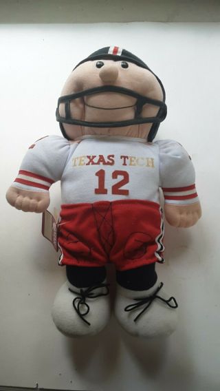 Vtg.  Texas Tech Red Raider Football Player Plush Doll 12