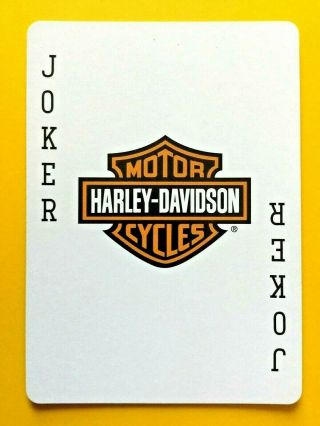 Harley - Davidson Motor Cycles Colored Logo Joker Single Swap Playing Card