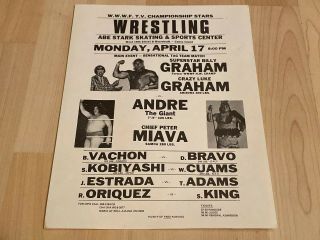 Andre The Giant 1970s Wrestling Event Sign Billy & Luke Graham