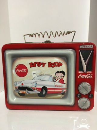 Betty Boop Lunch Box,  Coca - Cola,  Metal,  Red,