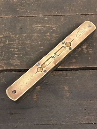 Vintage Grove And Oerton 8” Wood And Brass Spirit Level