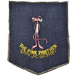Vintage 1979 The Pink Panther Uac Groffrey Sew On Embroidery Denim Pocket Patch