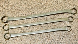 Vintage Vlchek Offset Double - Box End Wrench Set (3) - 12 - Pt.  Sae - Forged In Usa